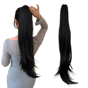 Paradise 2 In 1 Clutcher / Bun Ponytail Hair Extensions For Women And Girls Black Straight