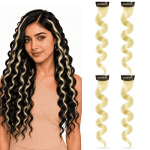 Paradise Colored Hair Streak 1 Clip Hair Extensions For Women And Girls 20inch Pack Of 4 Pc