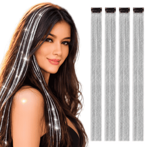 Paradise Colored Hair Streak 4 Pc Silver