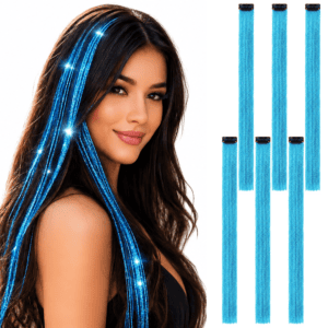 Paradise Glitter Hair Streak 6Pc Blue