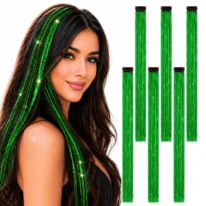 Paradise Colored Hair Streak 6pc Green
