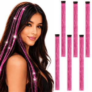 Paradise Colored Hair Extensions 6pc Pink