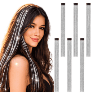 Paradise Colored Hair Streak 6pc Silver