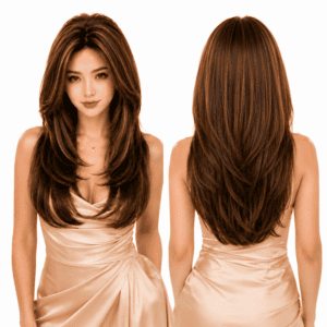 Paradise Hair Wig Golden Highlights